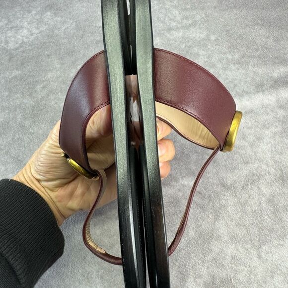 Authentic Gucci Bordeaux Gg Marmont Leather Thongs 37 - Picture 7 of 14